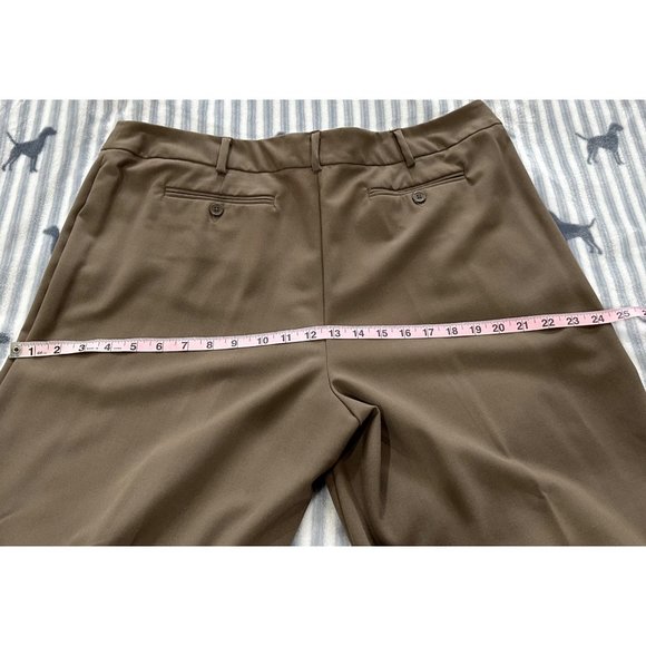 WOMEN'S DARK KHAKI FLAT FRONT STRAIGHT LEG PANTS BY GEORGE SIZE 18 - Picture 6 of 8